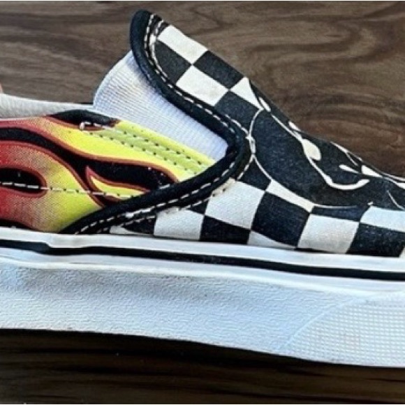 Vans DISNEY Checkered Slip-On Shoes Mickie & Minnie Worn HTF - Picture 7 of 10